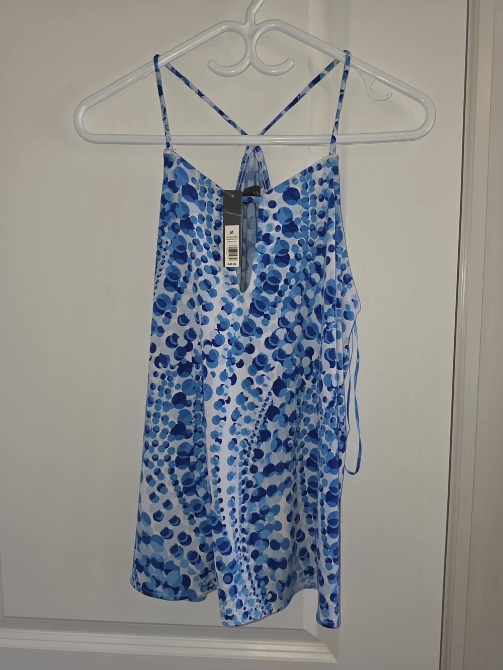 The Limited Blue & White Polka Dot Silk-Look Cami Blouse